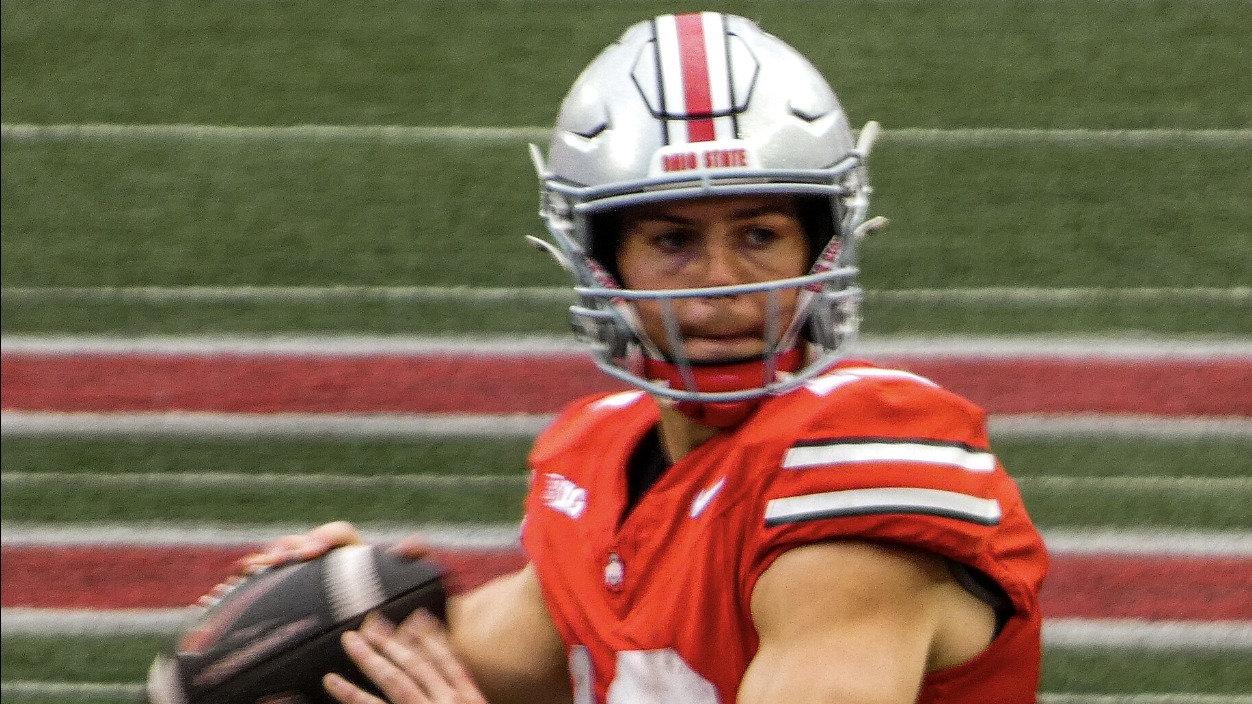 Ohio State quarterback Will Howard before a 2024 game