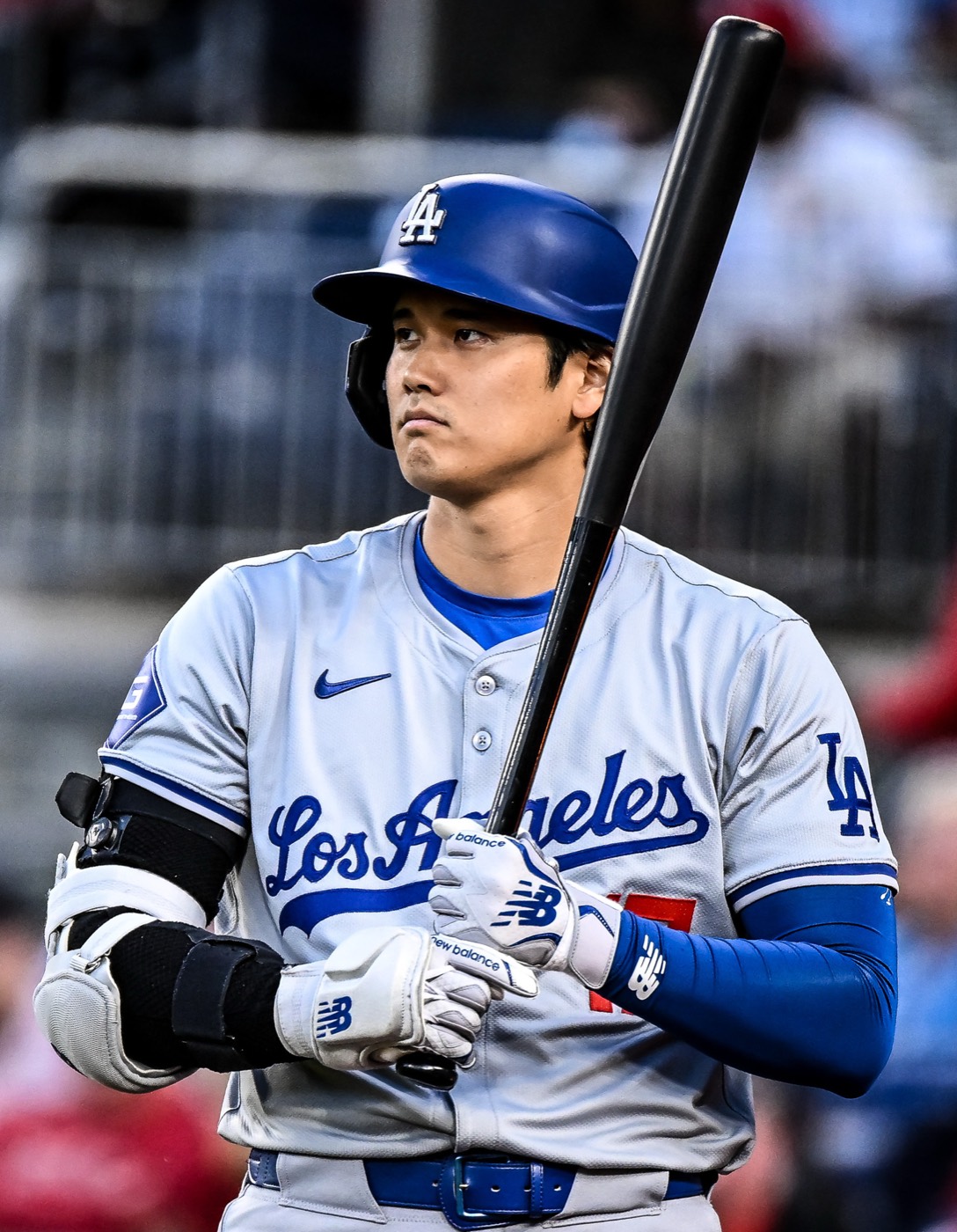 Shohei Ohtani batting for the Dodgers